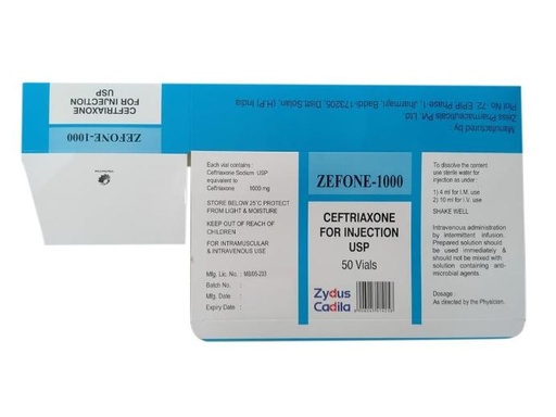 Ceftriaxone 1g Zefone Injection