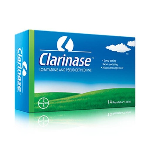 [TIPS] Loratadine, Pseudoephedrine 5/120 MG CLARINASE Tablet